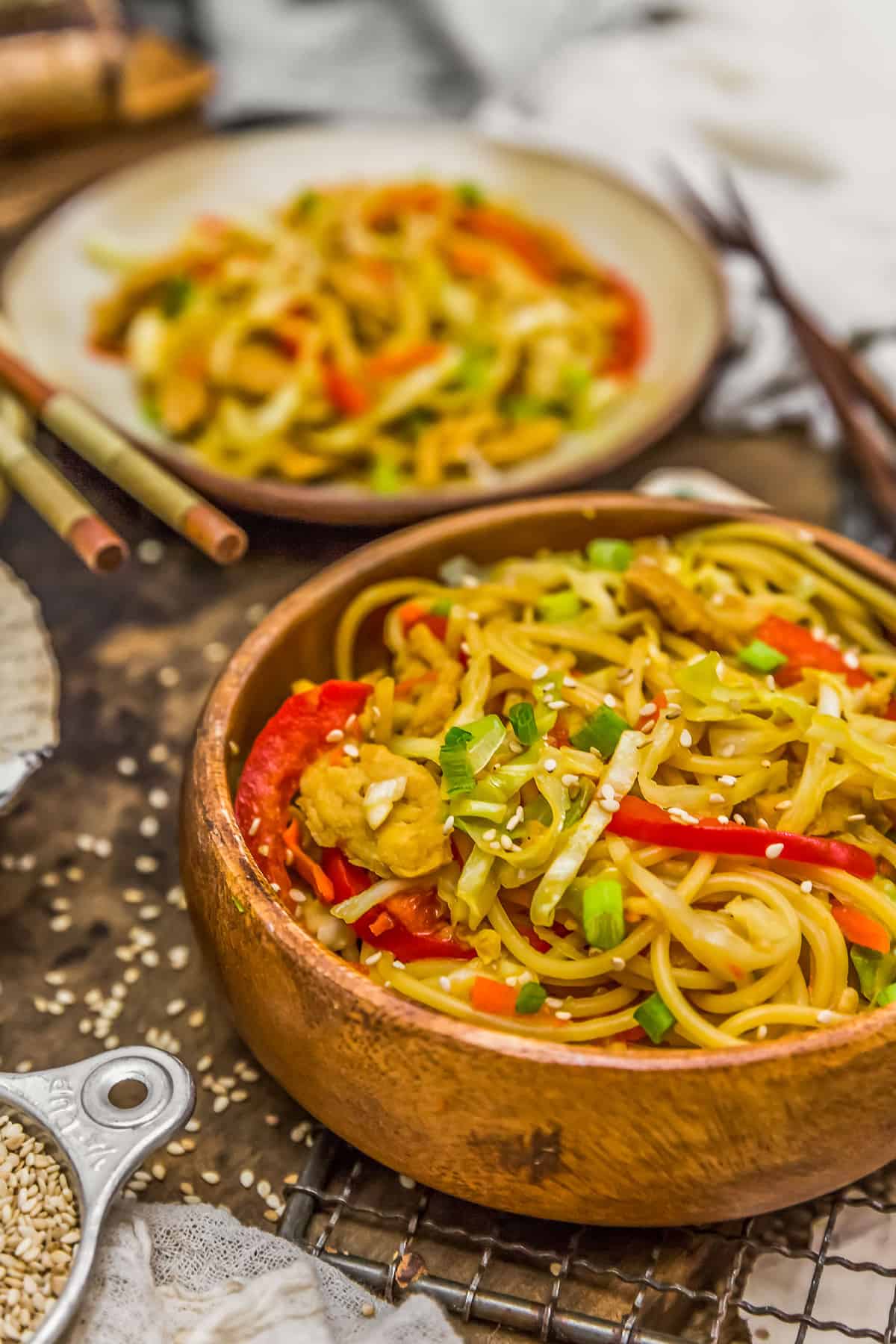 Plated Vegetable Chow Mein