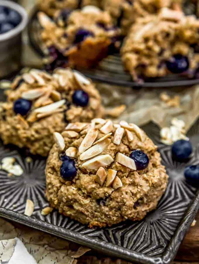 Close up of Blueberry Almond Breakfast Cookies