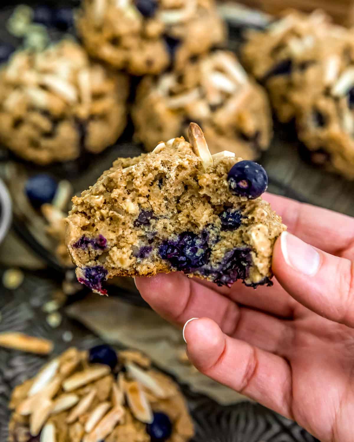 Holding a Blueberry Almond Breakfast Cookie