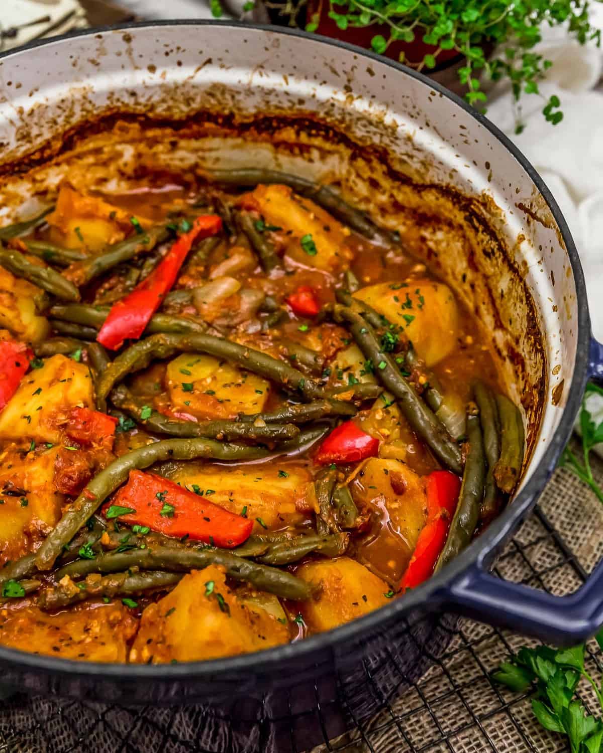 Italian Braised Green Beans and Potatoes