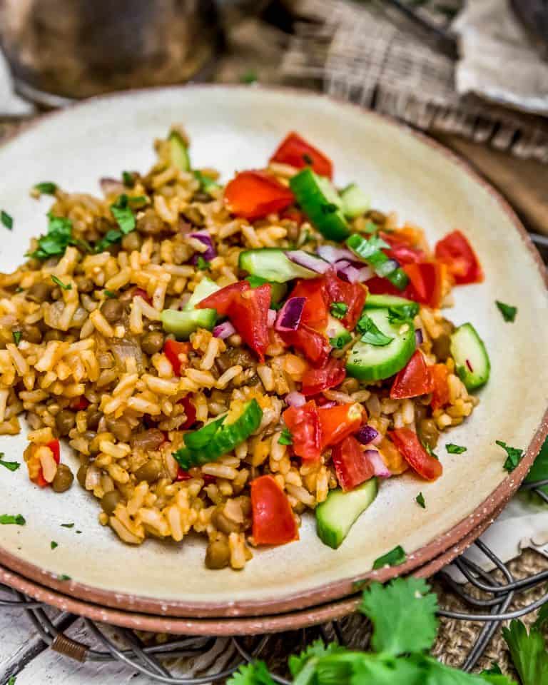 Middle Eastern Rice and Lentils - Monkey and Me Kitchen Adventures