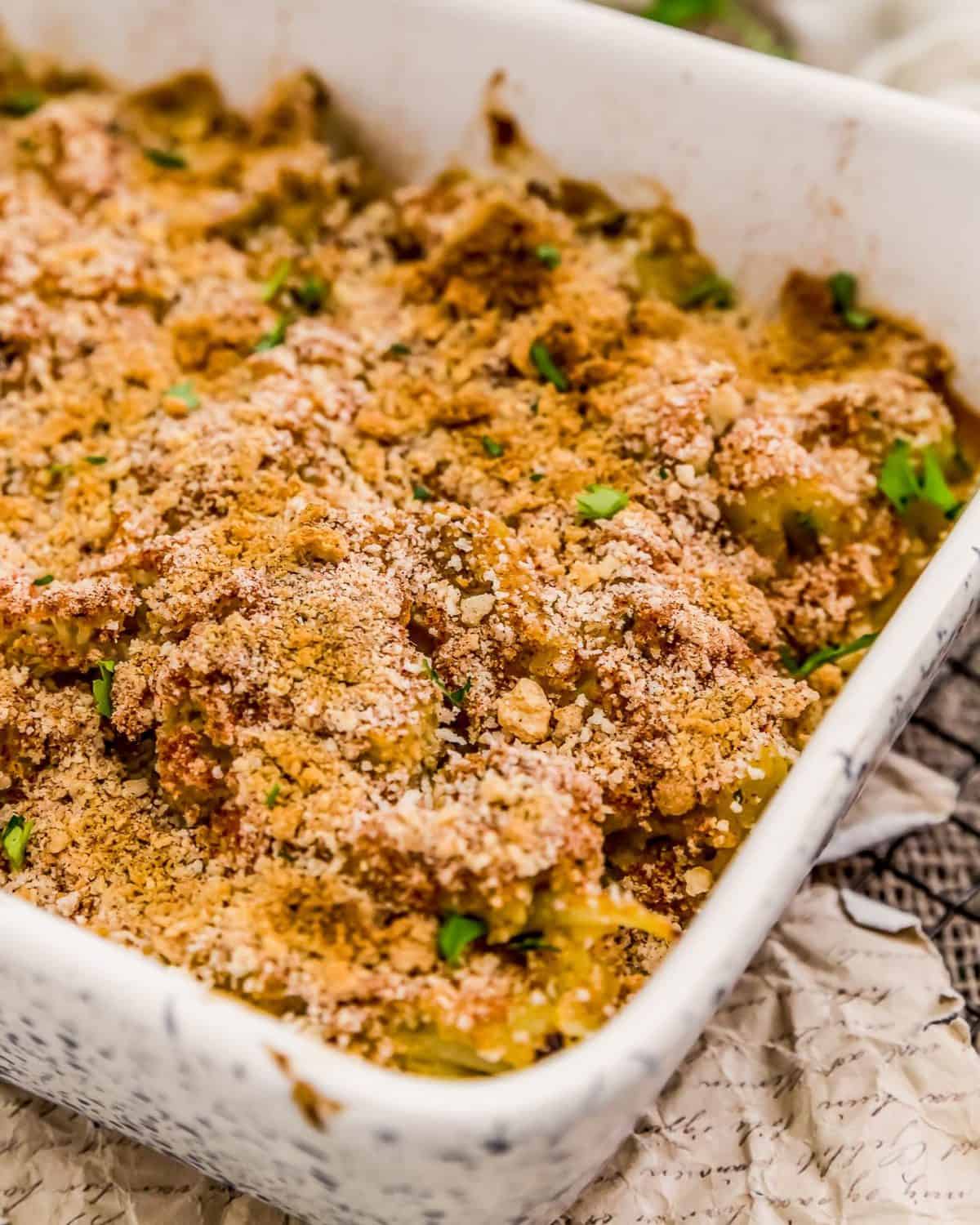 Vegan Cauliflower Au Gratin - Monkey and Me Kitchen Adventures