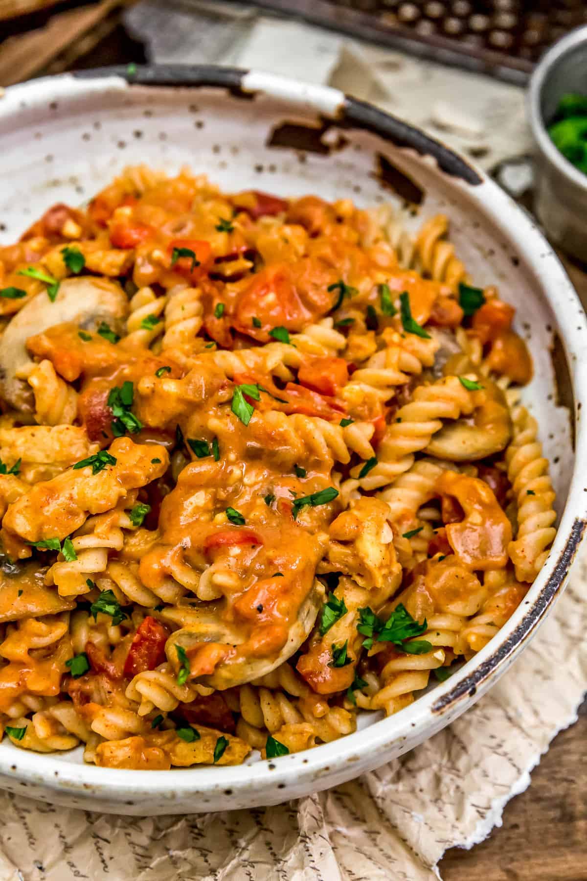 Close up of Vegan Hungarian “Chicken” Paprikash