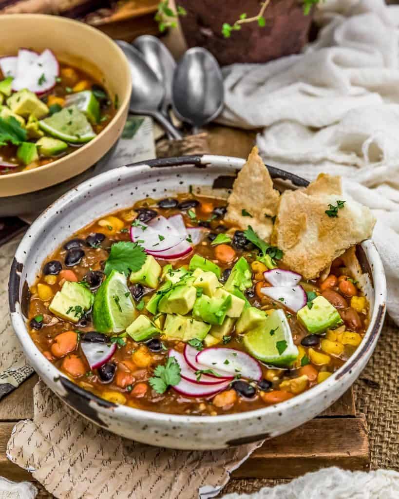 Easy Vegan Mexican Posole - Monkey and Me Kitchen Adventures