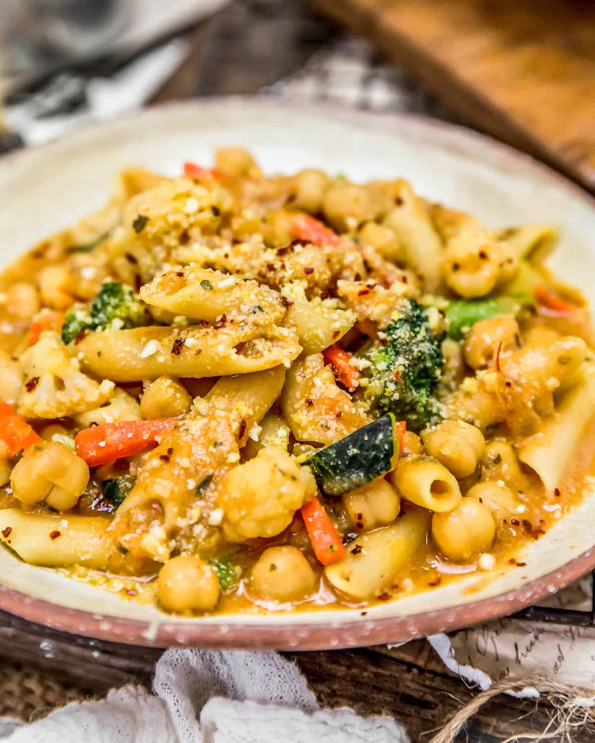 Close up of Pasta with Saffron Cream