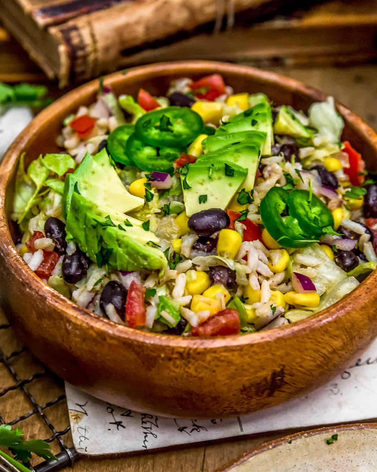 Tex-Mex Rice Salad in a bowl