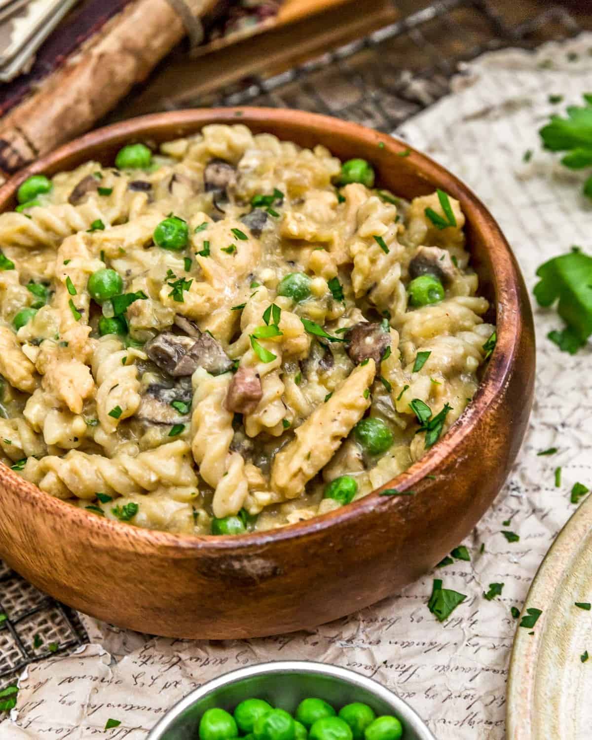 Bowl of Vegan “Chicken” Cordon Bleu Pasta Skillet