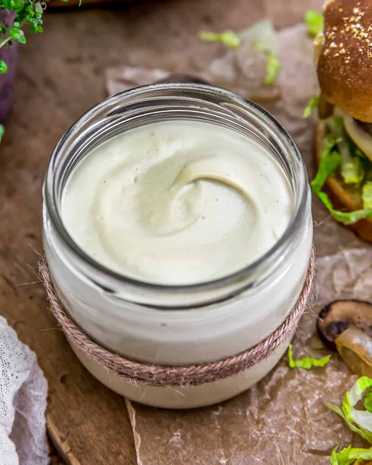 Vegan Tangy White Cheese Sauce in a Jar