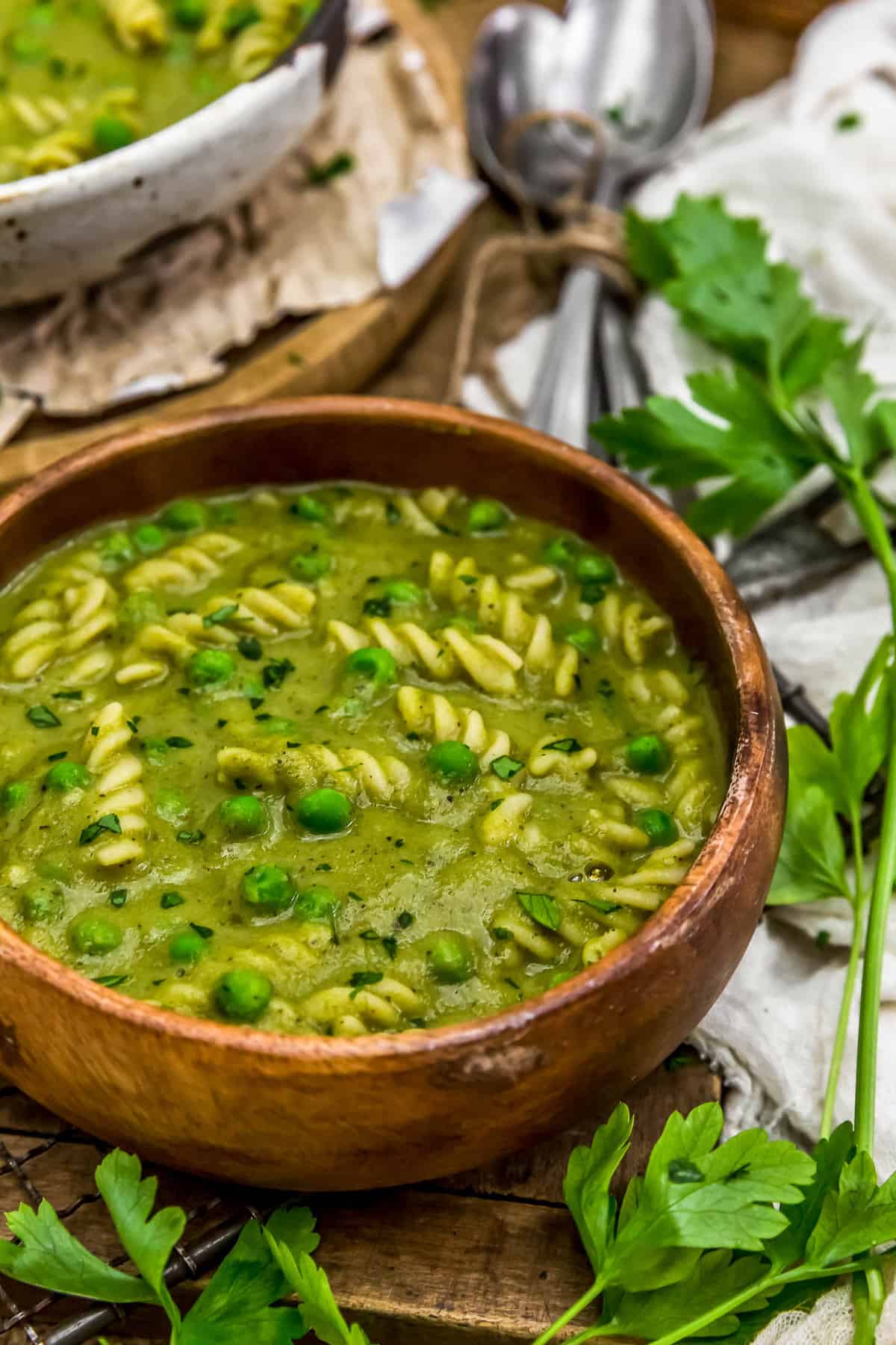 Close up of Spring Pea Soup