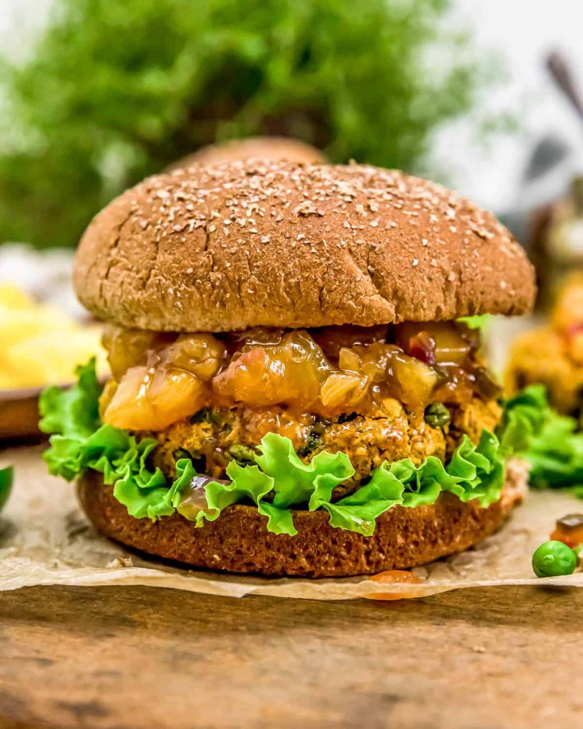 Vegan Curry Burger Monkey and Me Kitchen Adventures