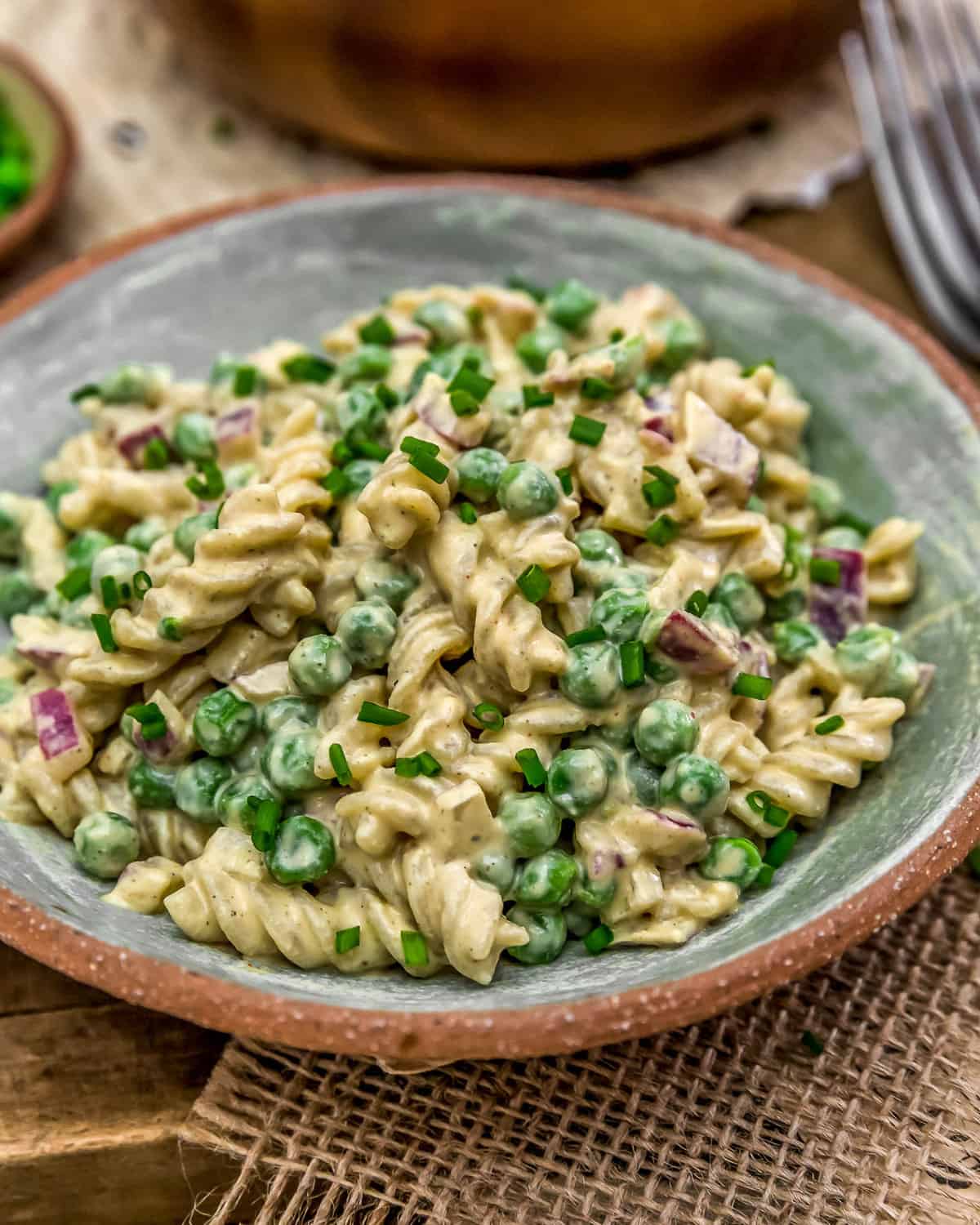 Plate of Vegan Crack Pasta Salad