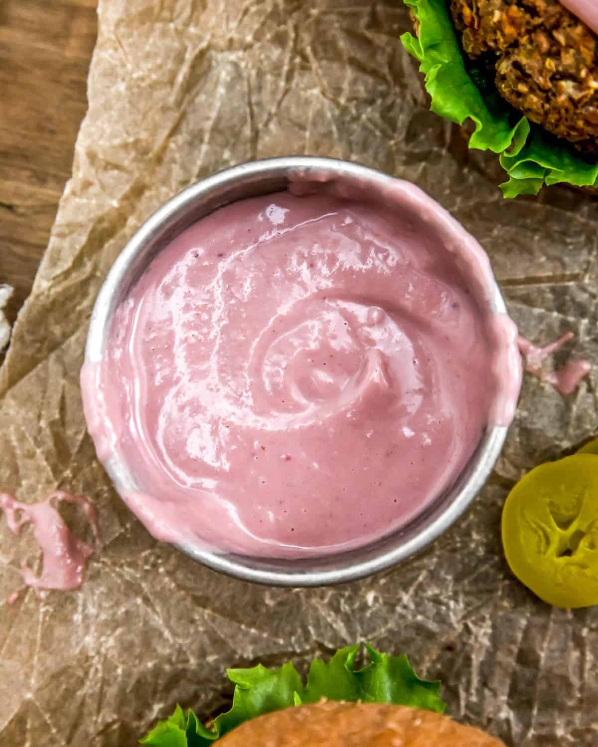 Vegan Pickled Jalapeño Raspberry Burger Sauce