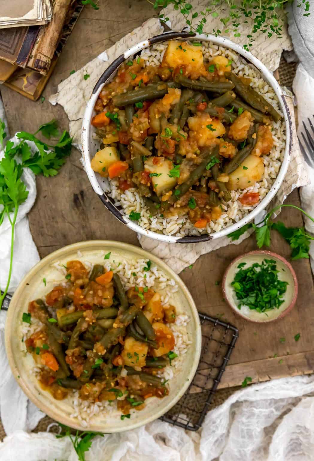 Lebanese Stewed Green Beans and Potatoes Monkey and Me Kitchen Adventures