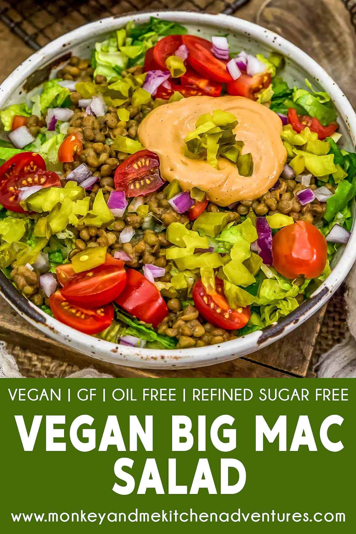 Vegan Big Mac Salad with Text Description