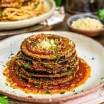 Stacked Vegan Eggplant Parmesan