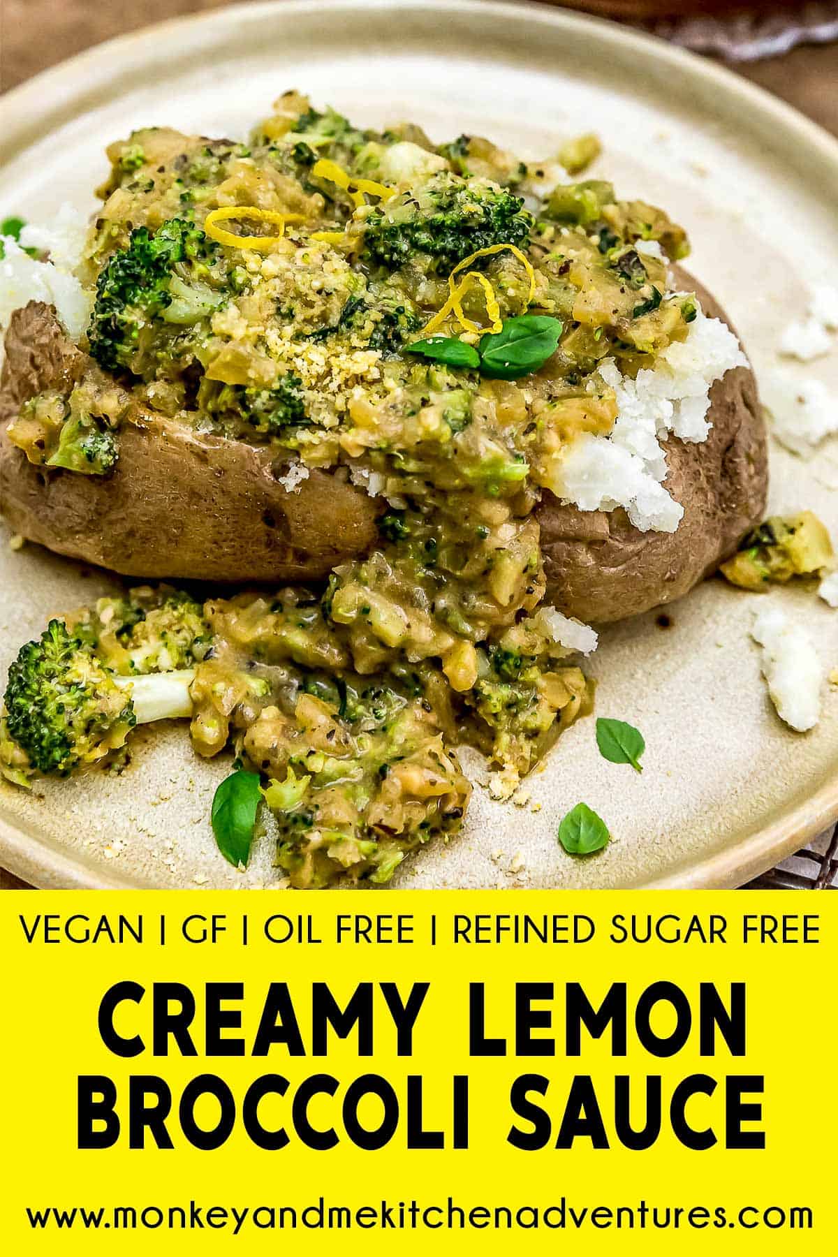 Creamy Lemon Broccoli Sauce with text description