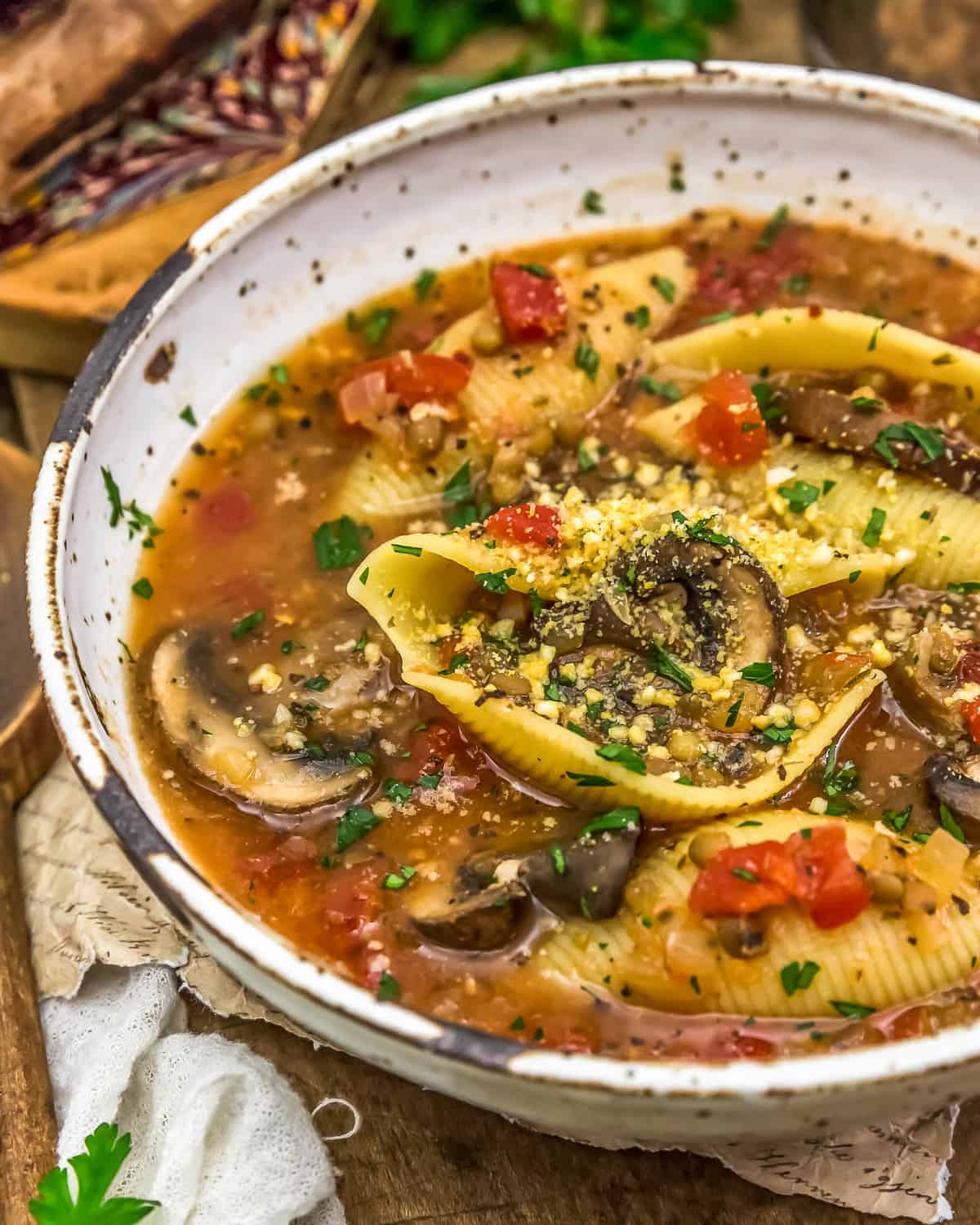 Vegan Stuffed Shells Soup