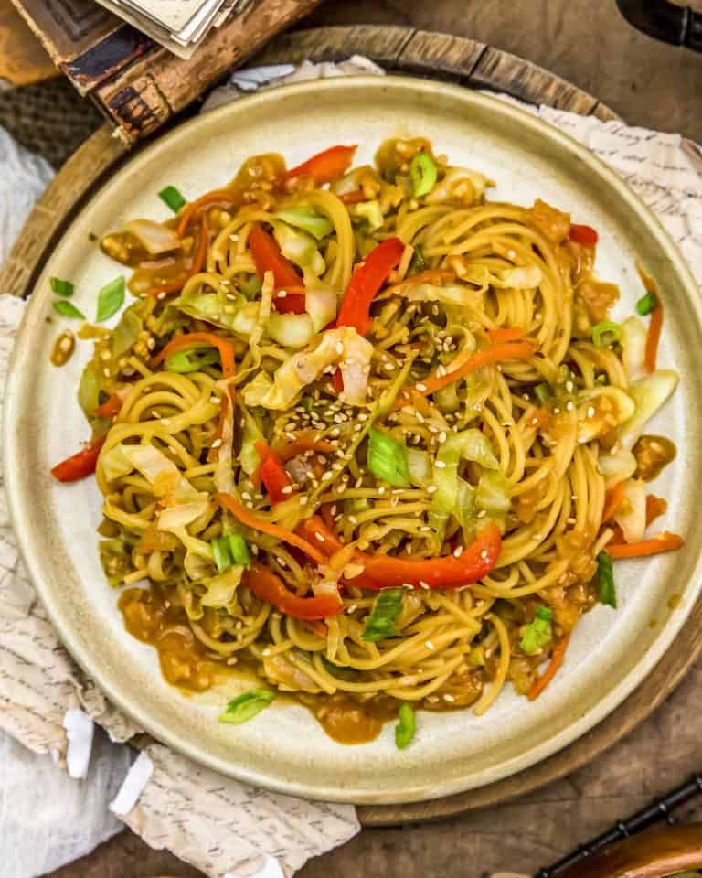 Asian Cabbage Noodle Stir Fry - Monkey and Me Kitchen Adventures