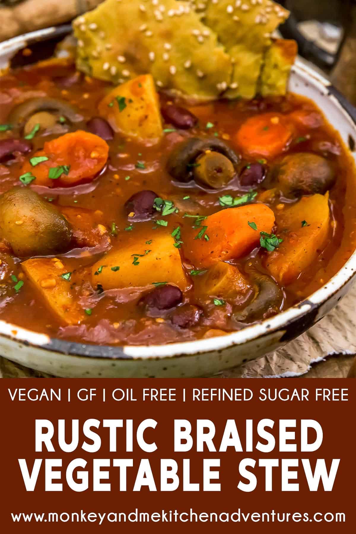 Rustic Braised Vegetable Stew with Text Description