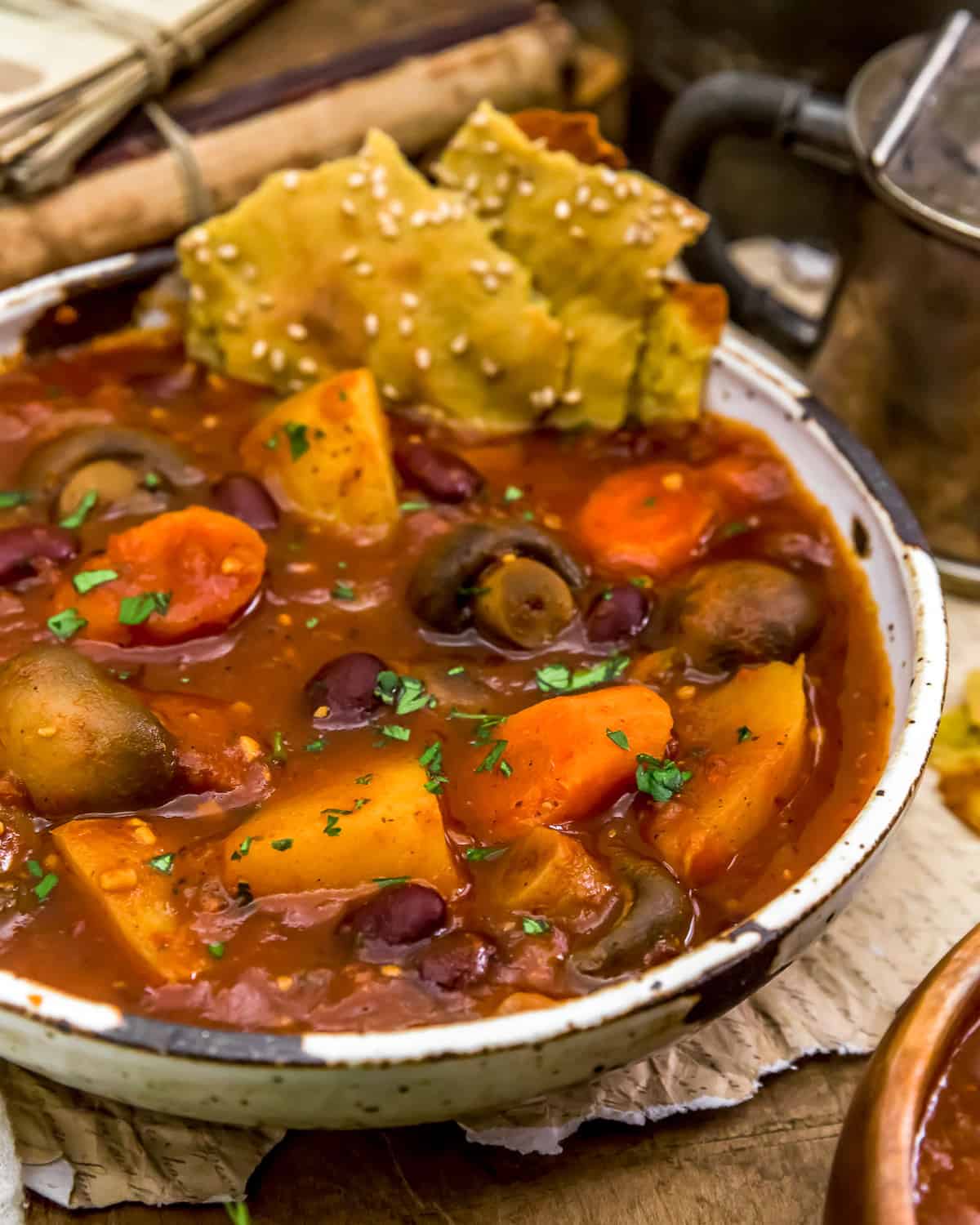 Served Rustic Braised Vegetable Stew