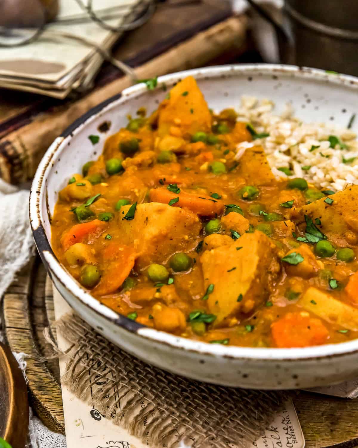 Close up of Thai Vegetable Massaman Curry