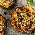 Vegan Wild Rice Stuffing Acorn Squash