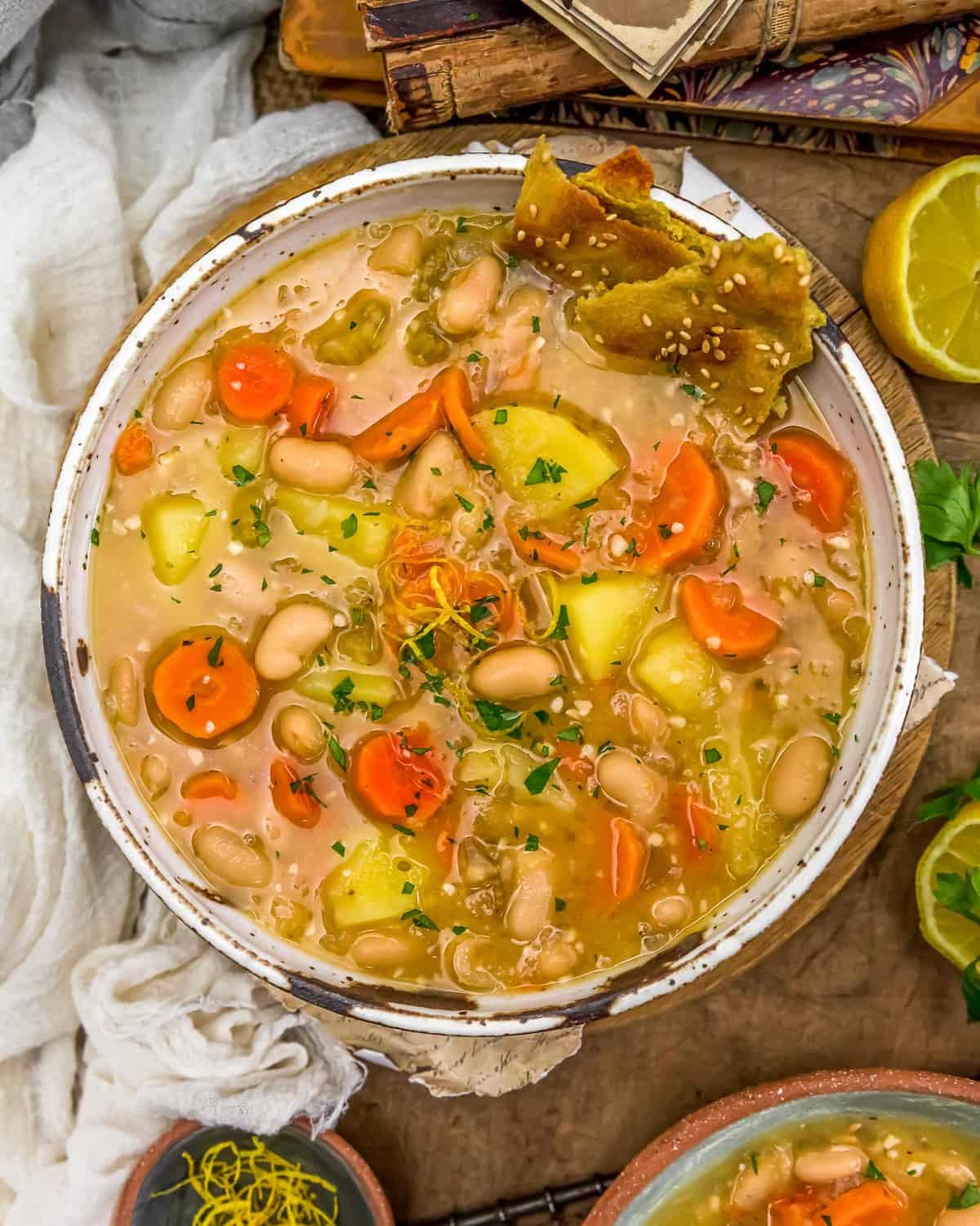 Greek Lemony Bean Potato Soup