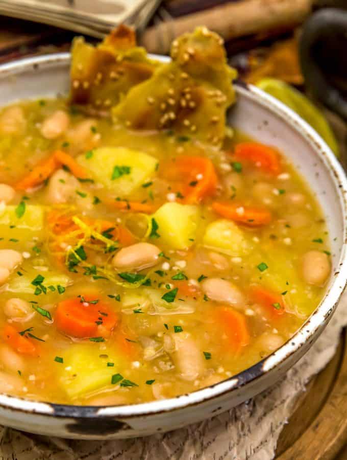 Greek Lemony Bean Potato Soup