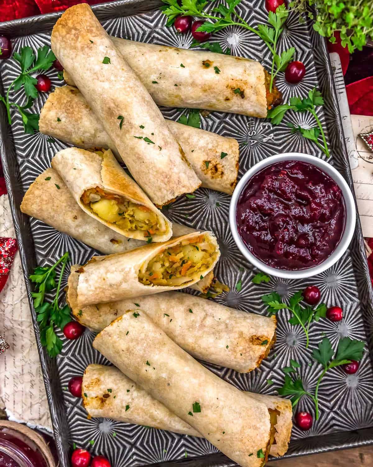 Tray of Harvest Veggie Rolls