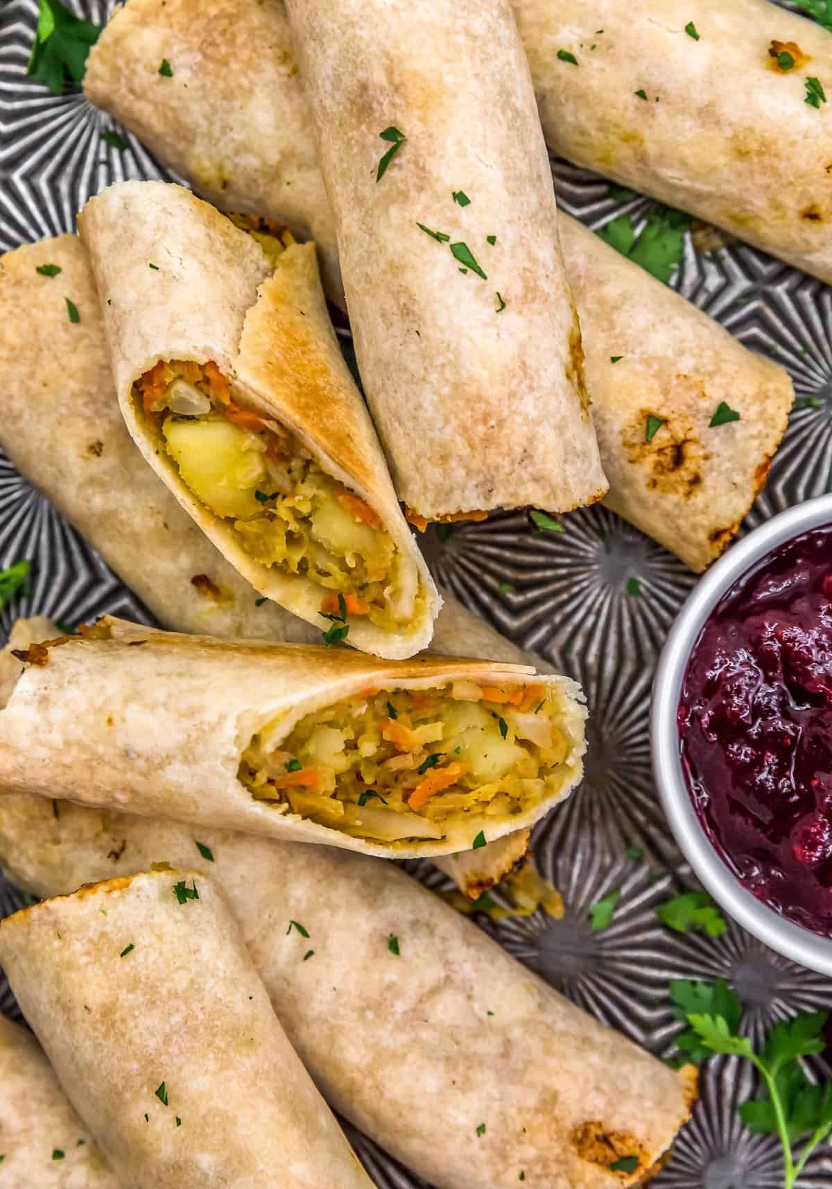 Close up of Harvest Veggie Rolls