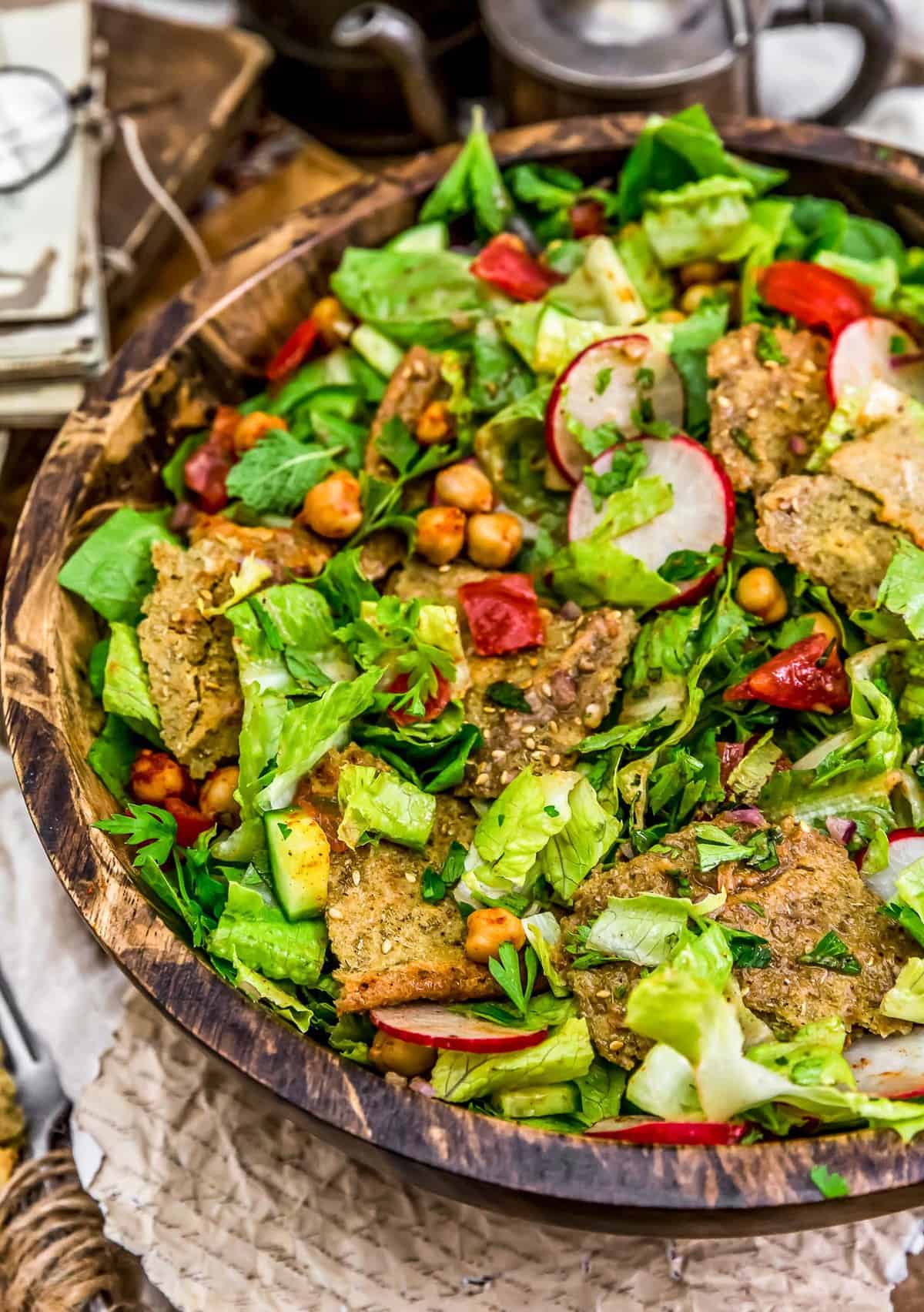 Tossed Oil Free Lebanese Fattoush