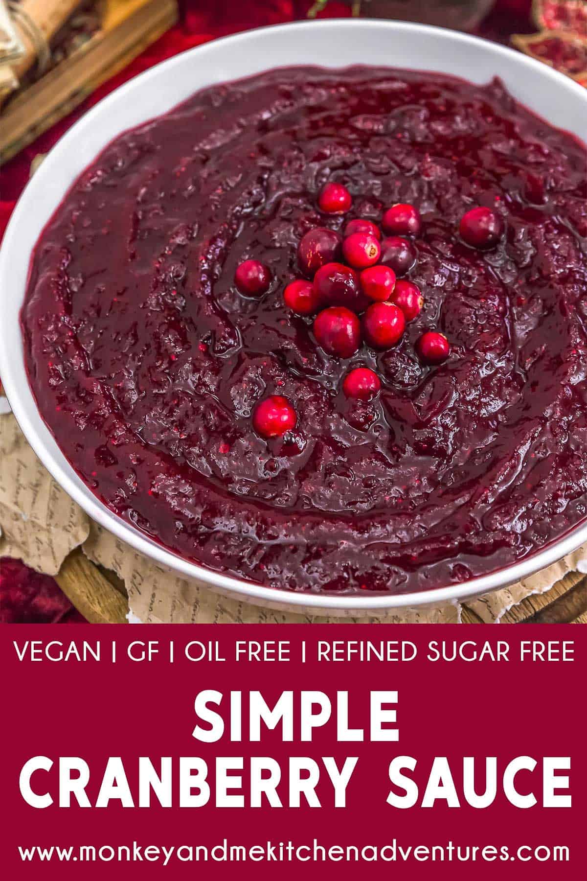 Simple Cranberry Sauce with text description