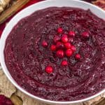 Simple Cranberry Sauce in a bowl