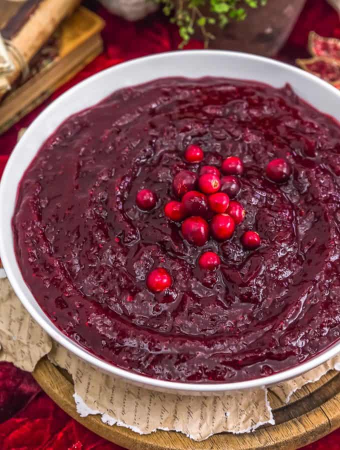 Simple Cranberry Sauce in a bowl
