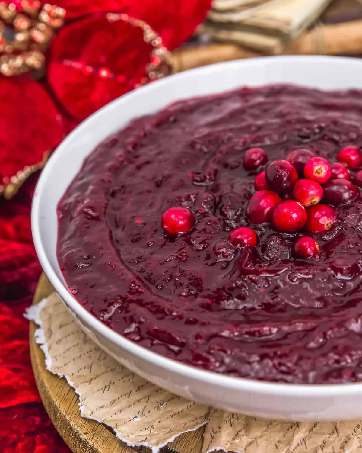 Close up of Simple Cranberry Sauce