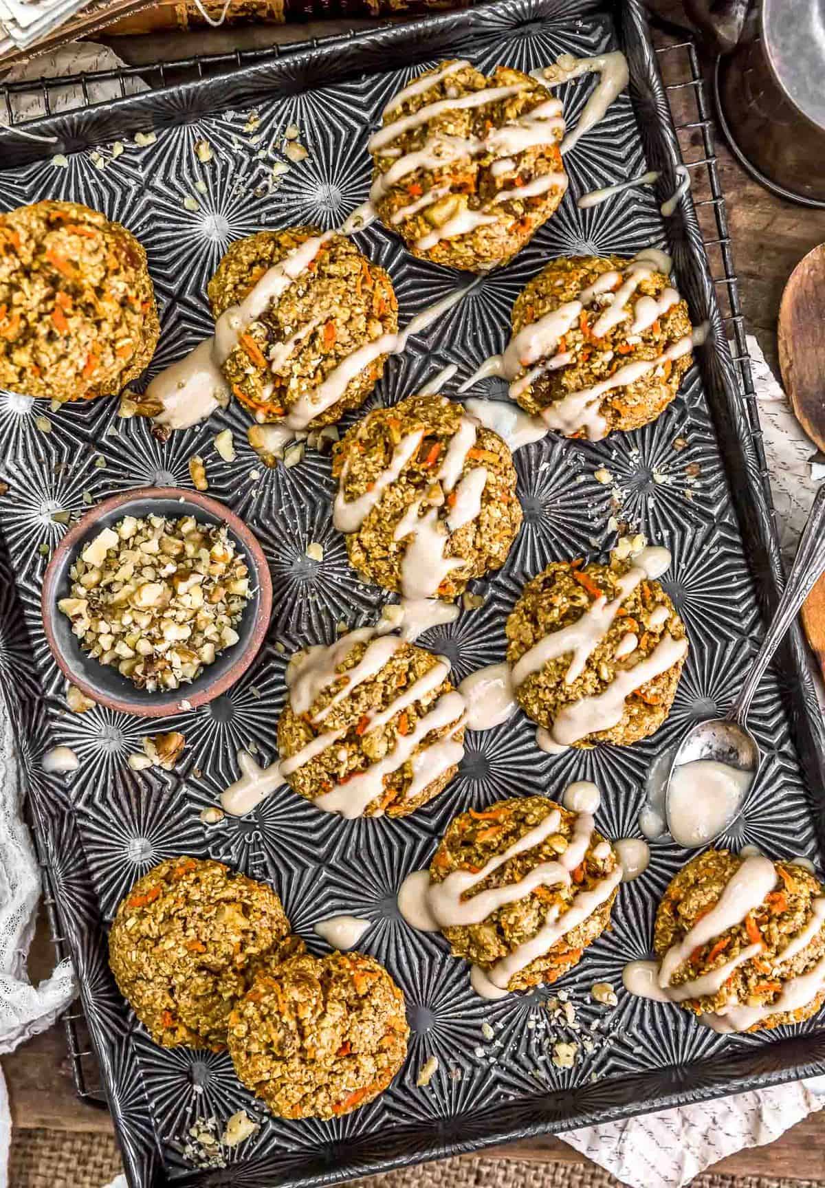 Vegan Carrot Cake Cookies on a baking try