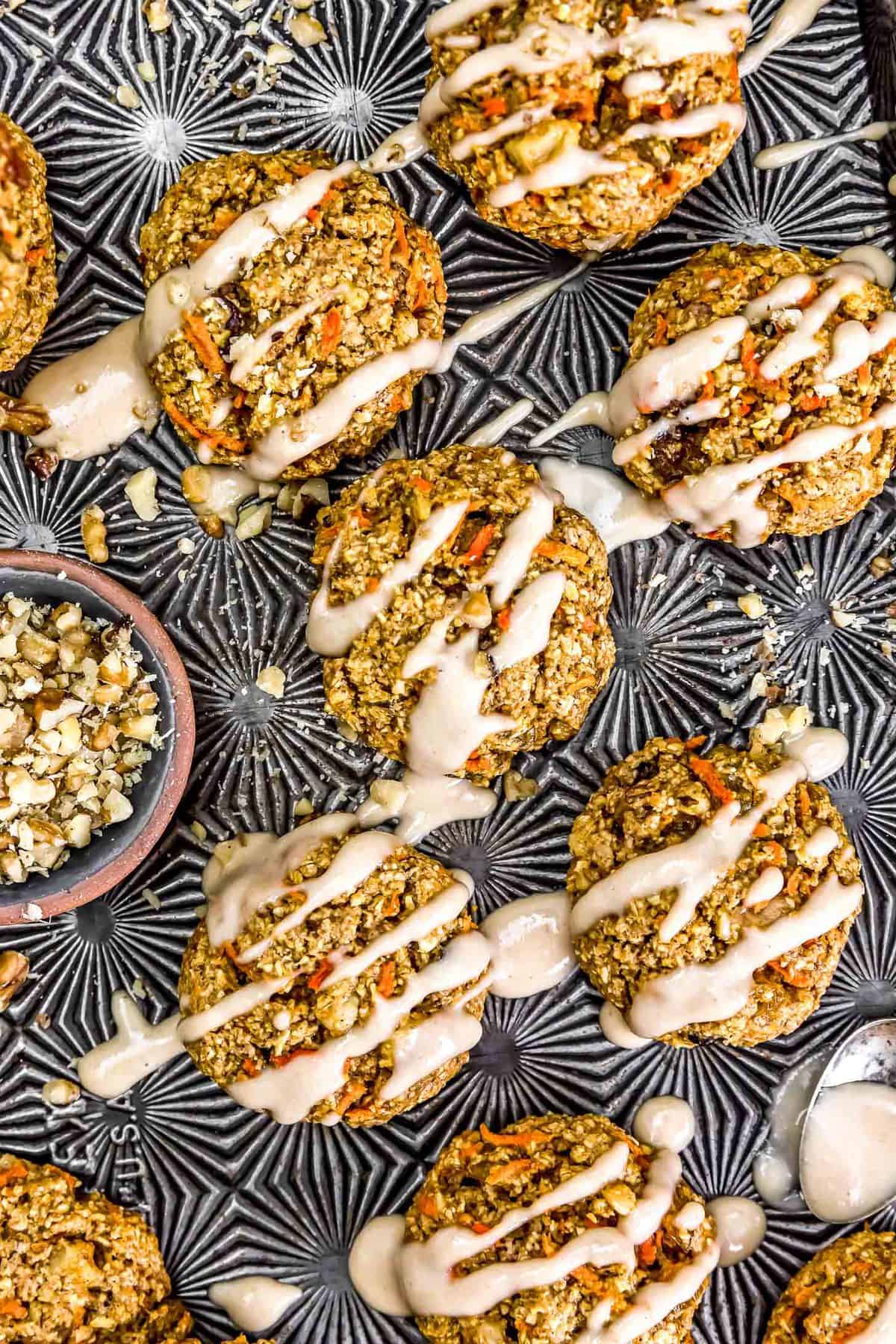 Vegan Carrot Cake Cookies on a tray