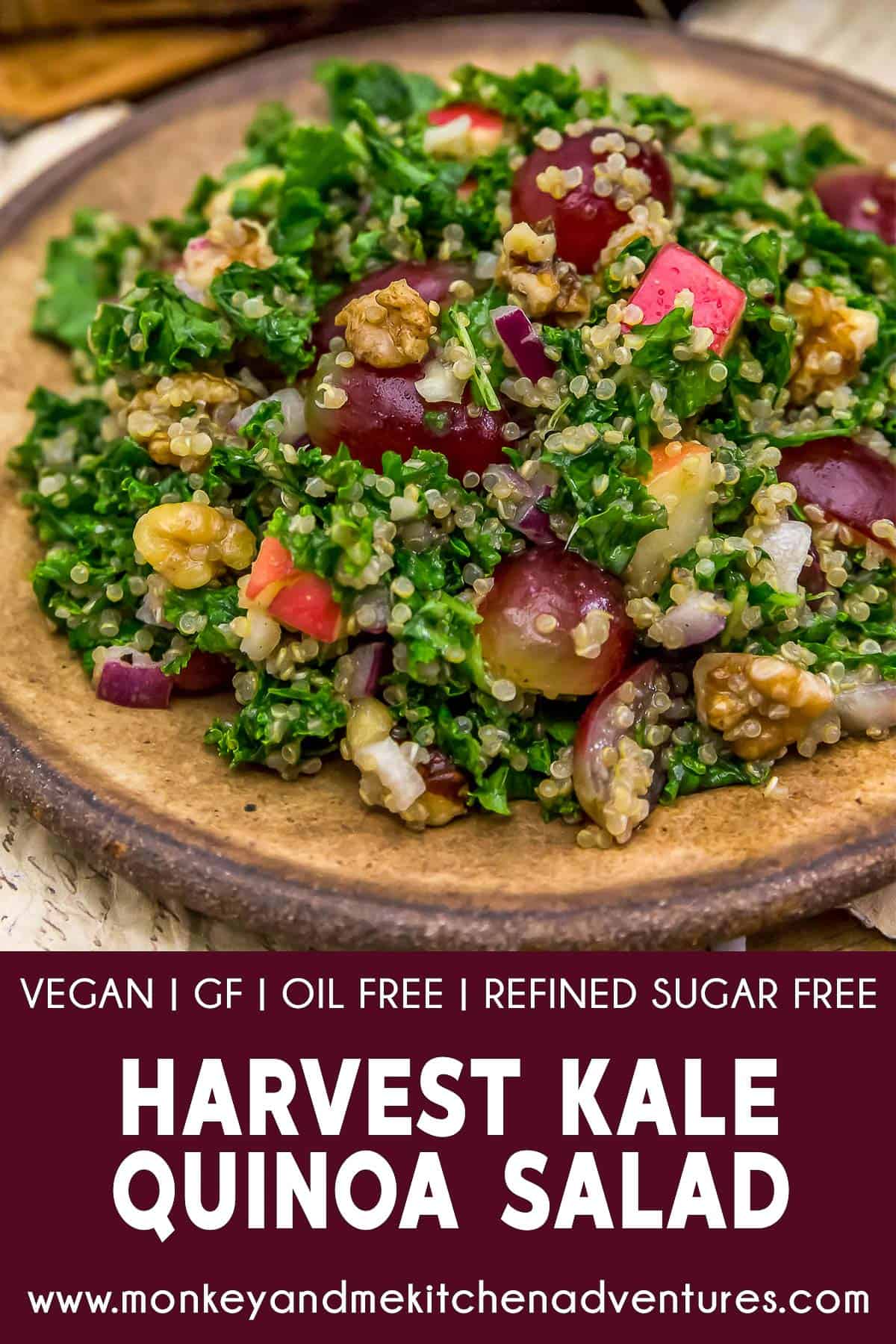 Harvest Kale Quinoa Salad with text description