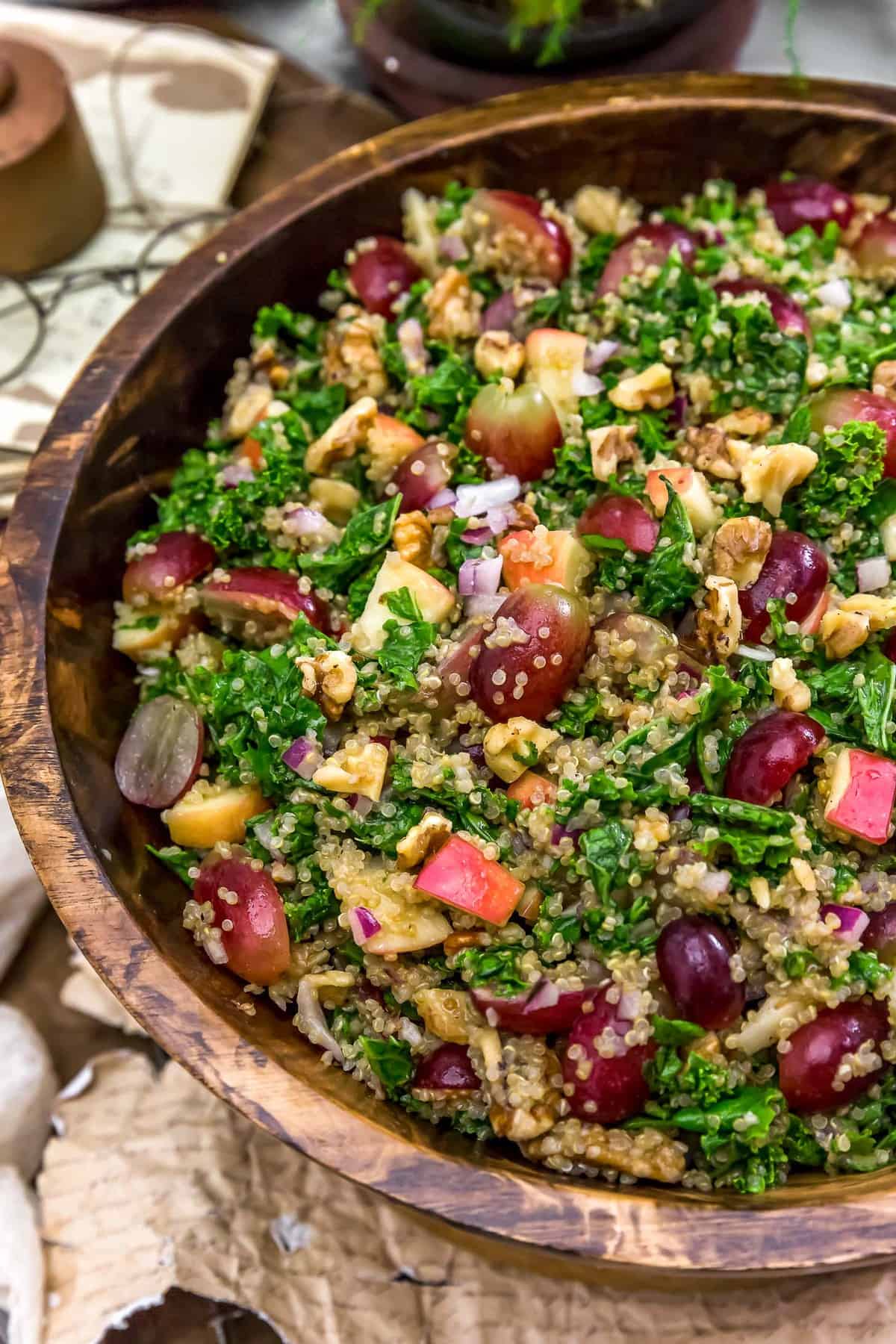 Close up of Harvest Kale Quinoa Salad