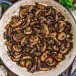 Simple Herbed Mushrooms in a skillet