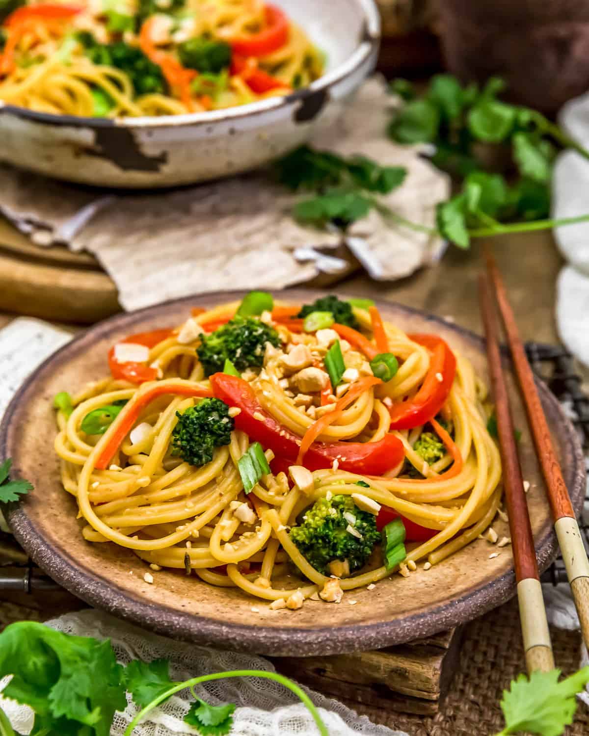 Plate of Spicy Peanut Noodles