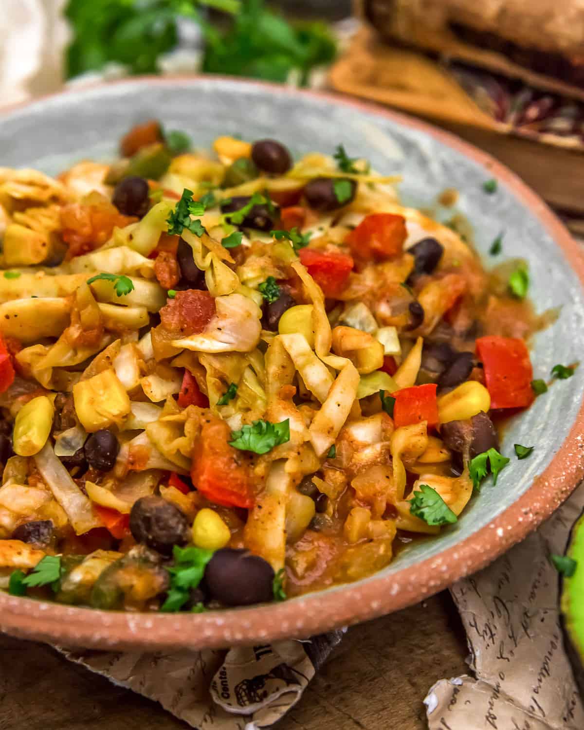 Tex-Mex Cabbage Skillet in a bowl