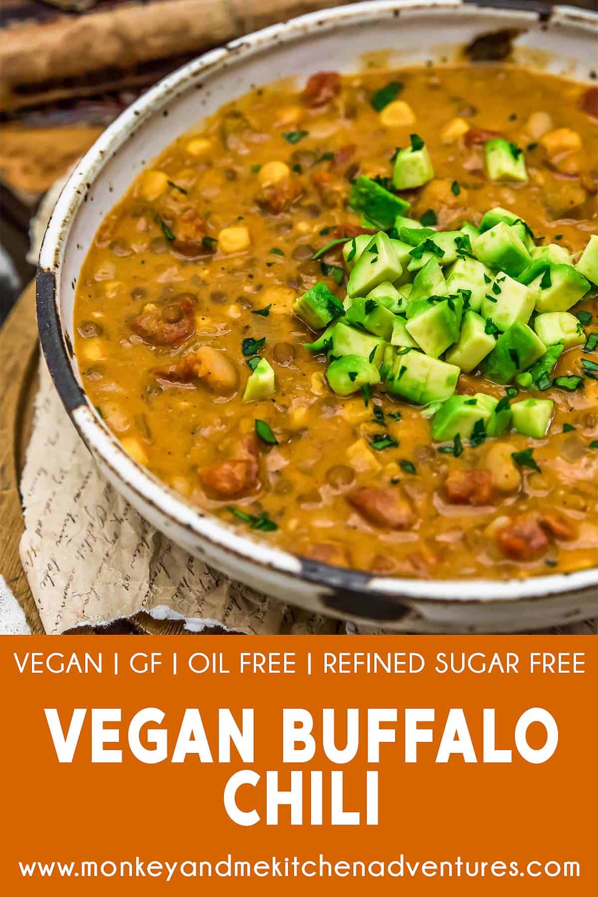 Vegan Buffalo Chili with text description