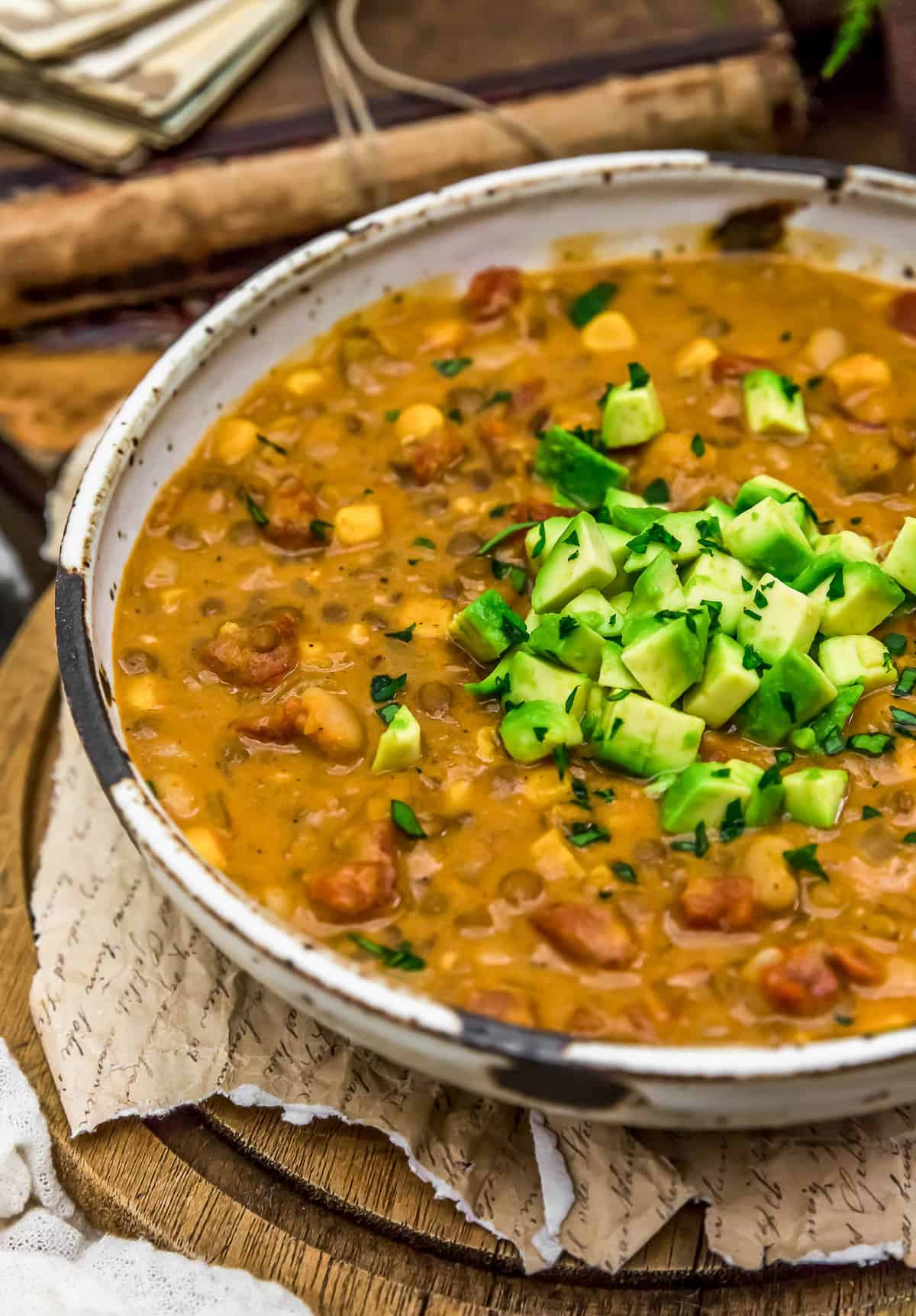 Close up of Vegan Buffalo Chili