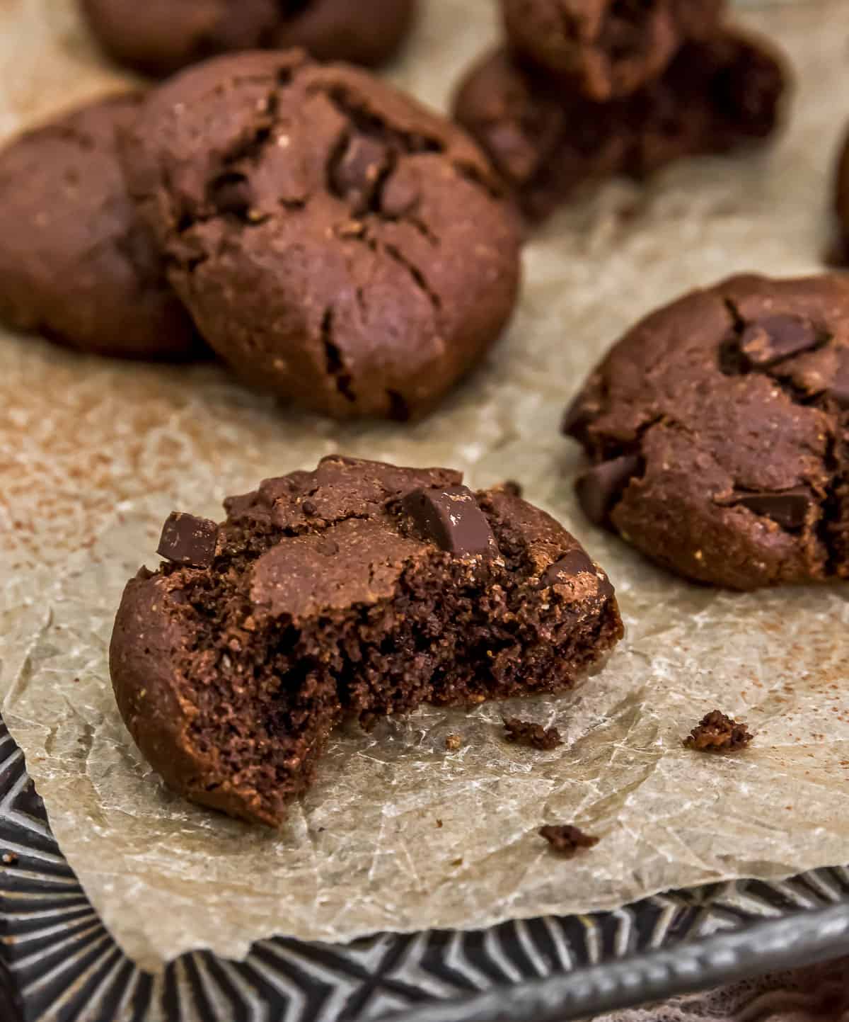 Eating Vegan Double Chocolate Peppermint Cookies