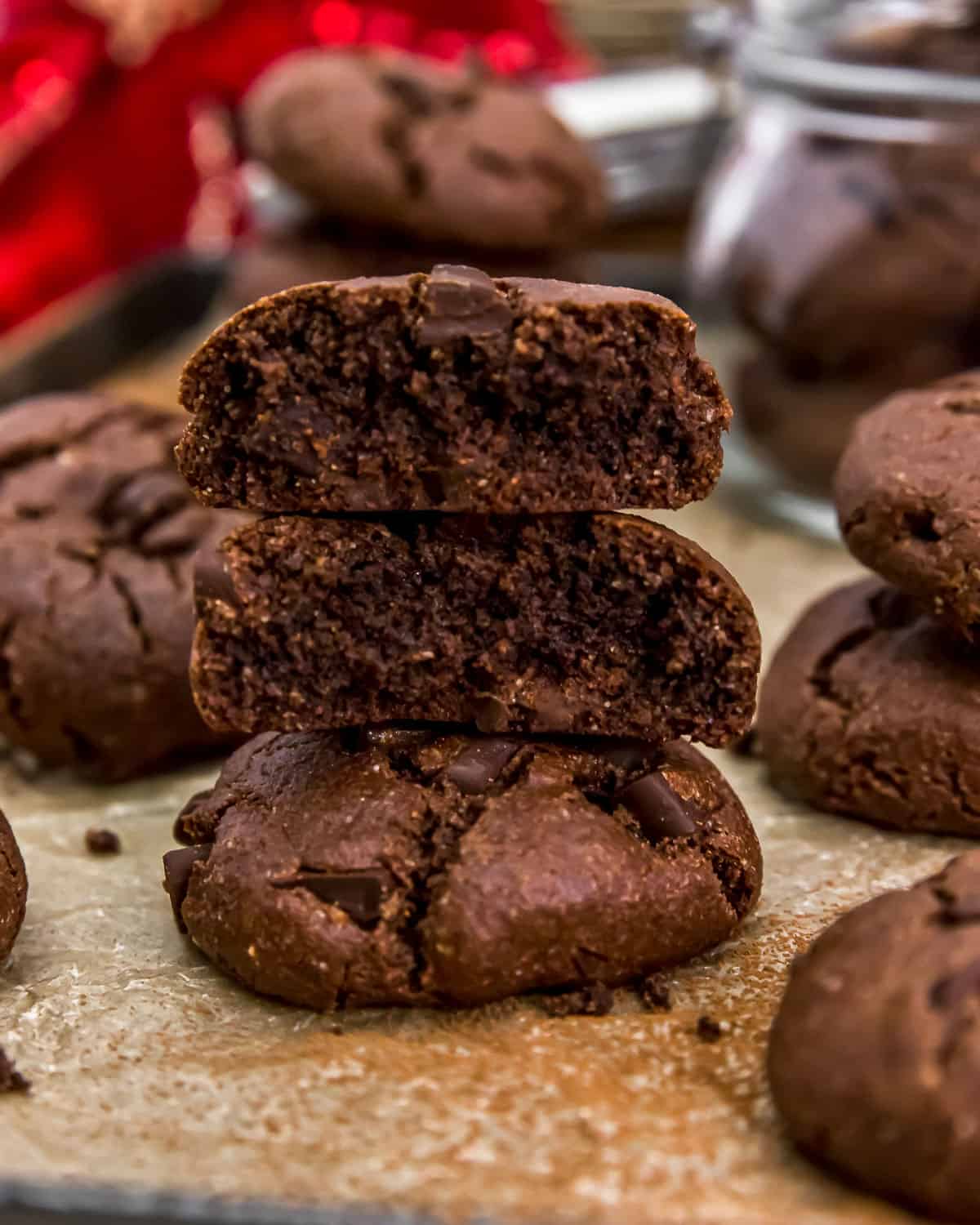 Eating Vegan Double Chocolate Peppermint Cookies