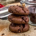 Stack of Vegan Double Chocolate Peppermint Cookies