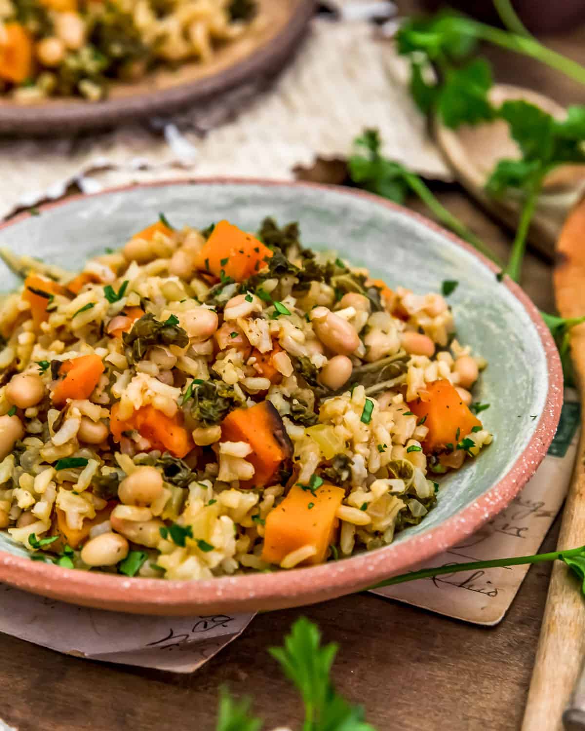 Close up of Roasted Butternut Squash Rice Skillet