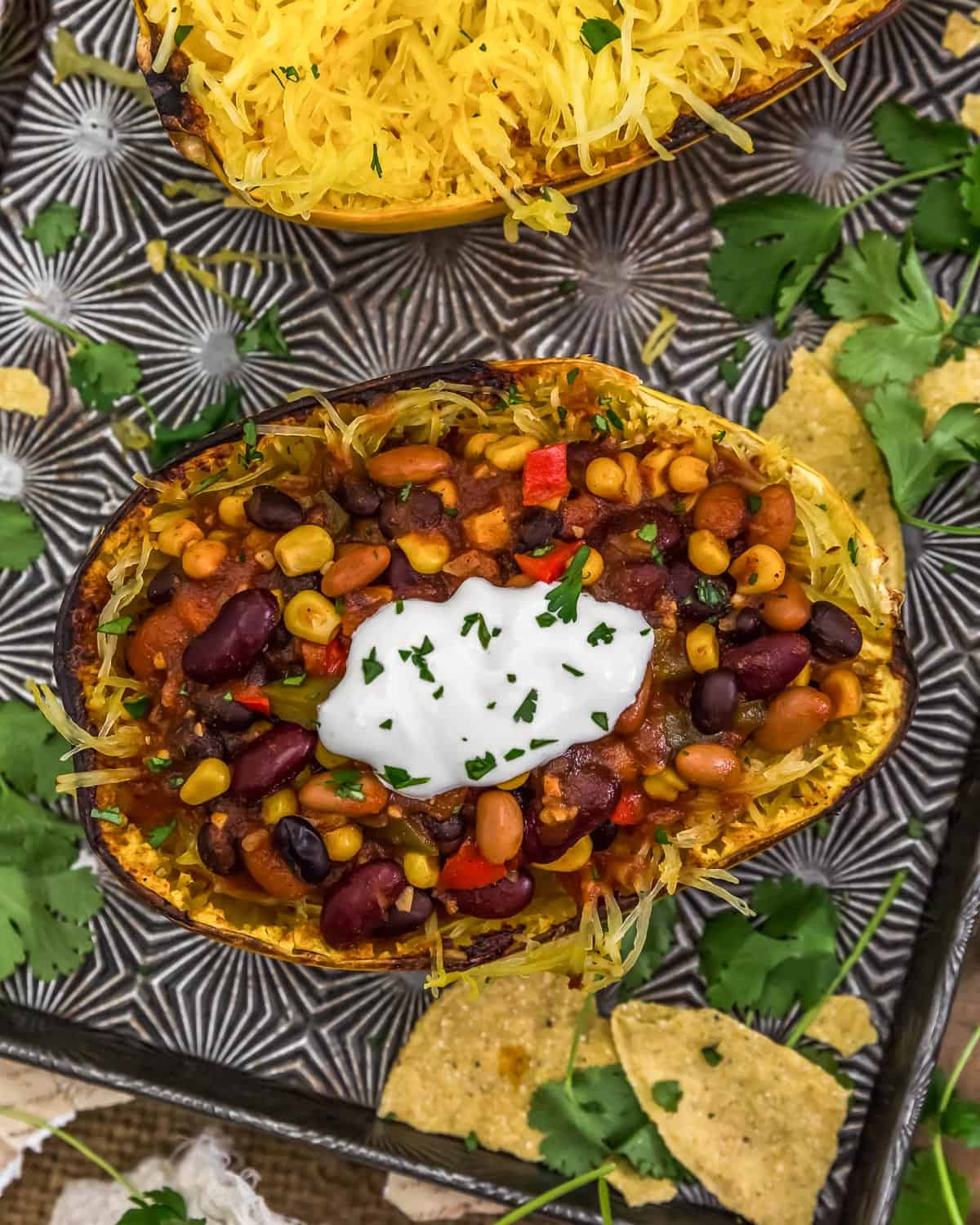 Sweet and Spicy Chili over Spaghetti Squash