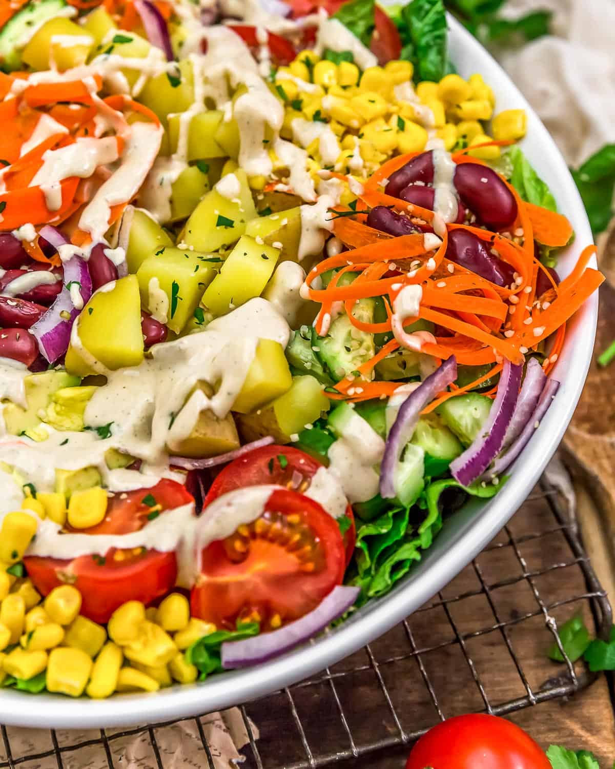 Close up of Vegan Cobb Salad
